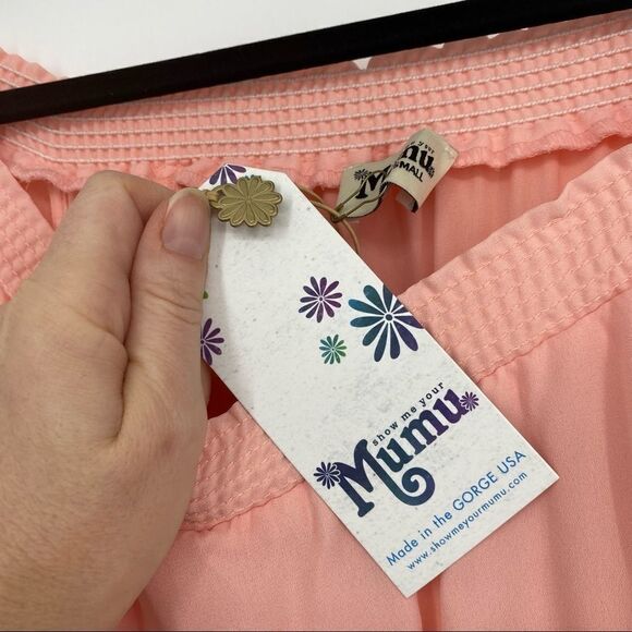 NWT Show Me Your Mumu Frosty Pink Hacienda Maxi Dress NWT Small off shoulder - Picture 9 of 11